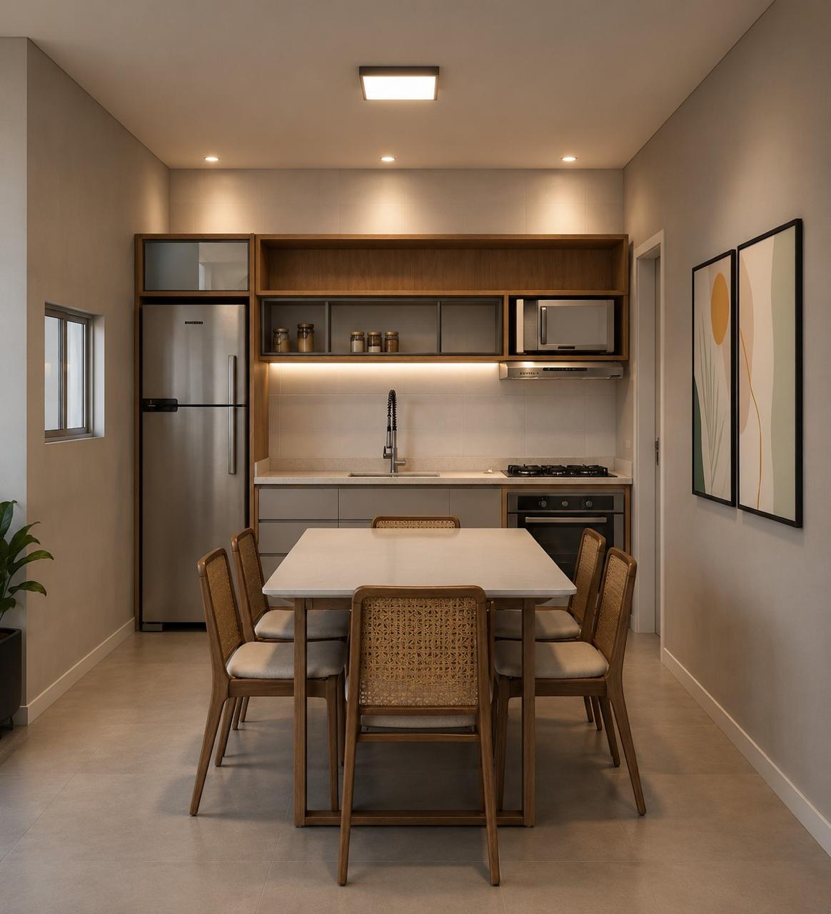Cozinha e sala de jantar